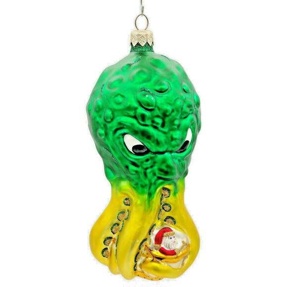 Patricia Breen Help Santa Octopus Sea Nautical Christmas Tree Holiday Ornament - Picture 1 of 7